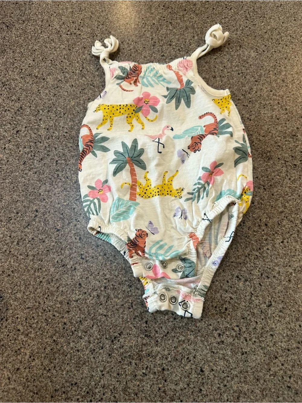Garanimals Cream Tropical Animal Print Romper